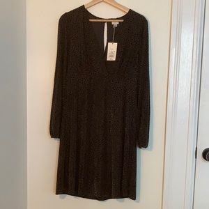 NWT Dark Green Velvet Print Dress